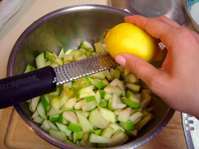 Apple Crostata Filling and Lemon Zest