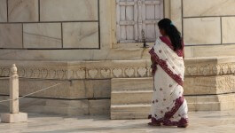 Walking Outside The Taj