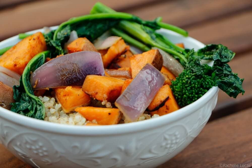 5 Ingredient Dinner Roasted Sweet Potato With Quinoa The Travel Bite