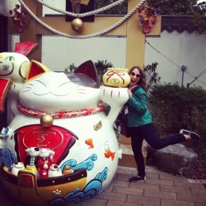 Having fun on Lantau Island while visiting for Chinese New Year in 2013