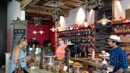 Chocolate Pi, an in-house patisserie with fresh baked macaroons and tiny little desserts making you feel like Alice In Wonderland. They also have a selection of hand crafted sodas and coffees.