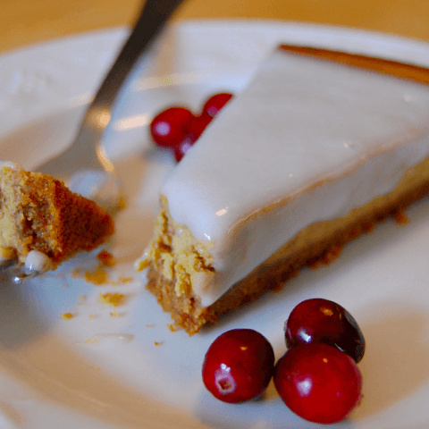 Pumpkin Cheesecake with Bourbon Cream