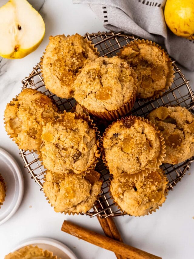 Pear Muffins with Candied Ginger