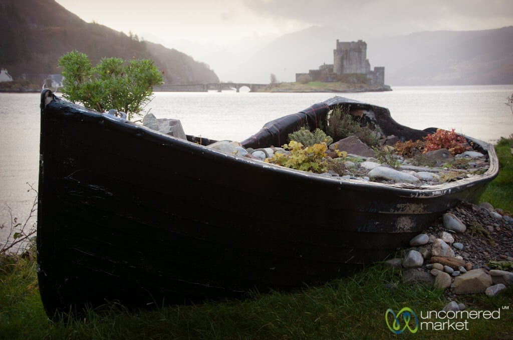 Boat and Eilean Donan Castle - Scotland
