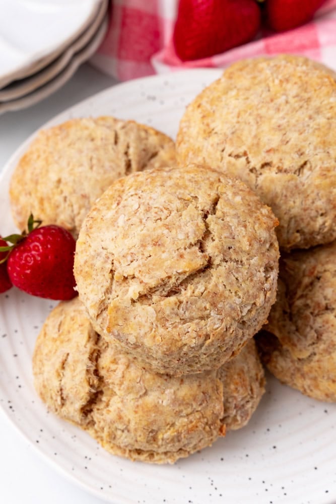 plate of whole wheat biscuits
