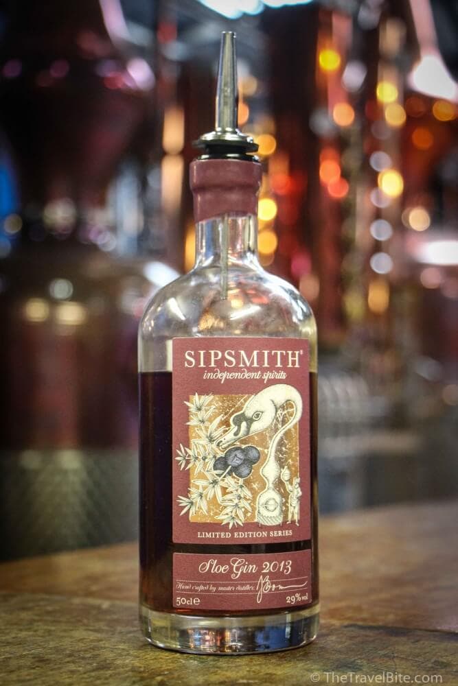 A bottle of Sipsmith Sloe Gin.