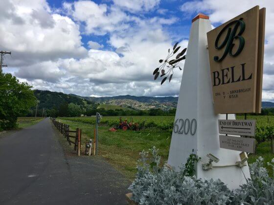 The road to Bell Winery