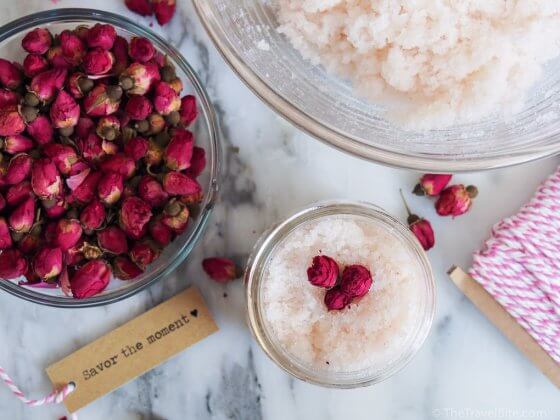 rosewater sugar scrub