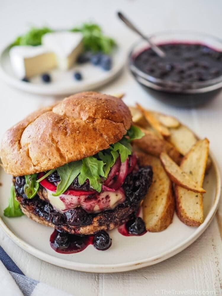 Gourmet Cheese Burger - Balsamic Blueberry and Brie! 