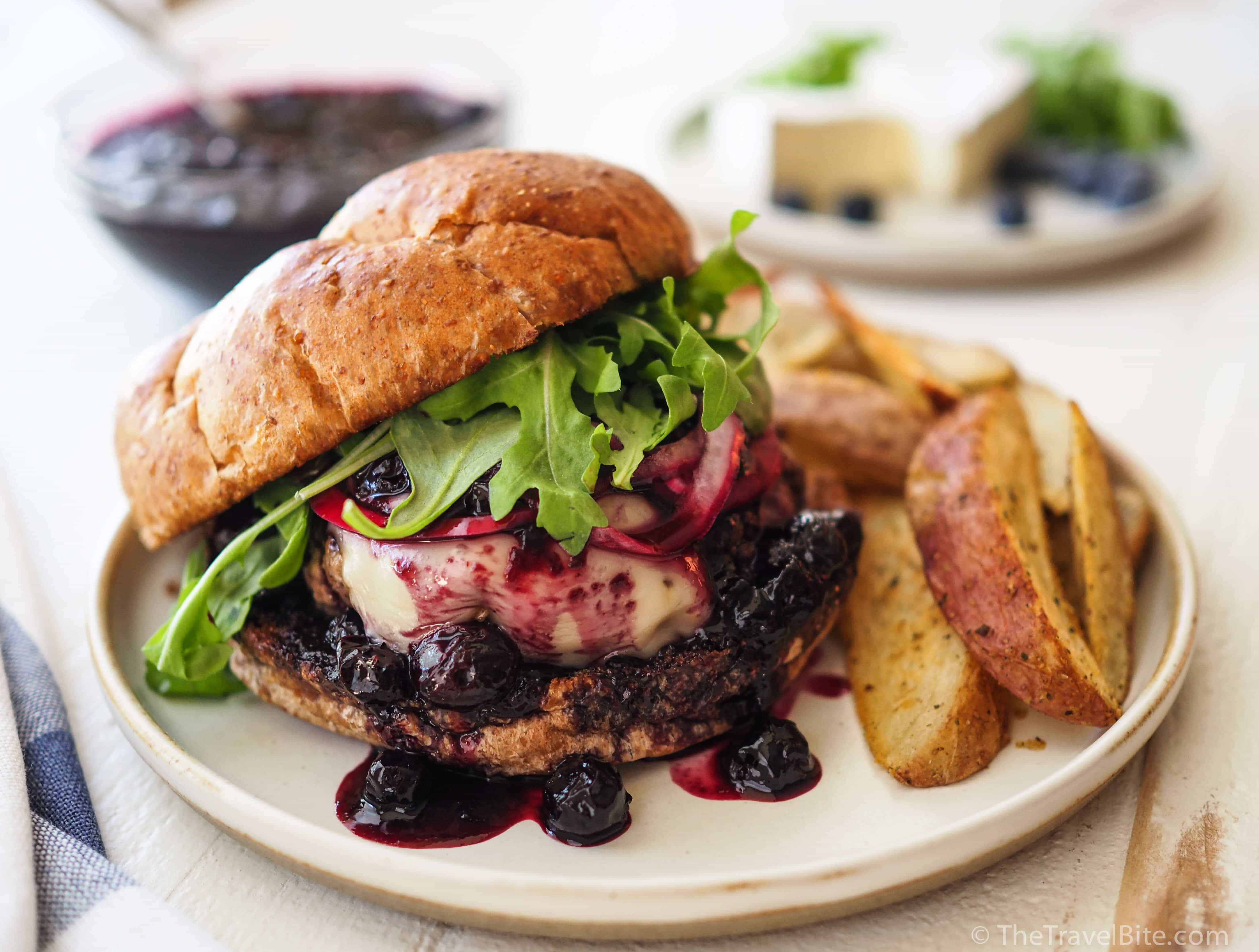 Balsamic Blueberry & Brie Burgers