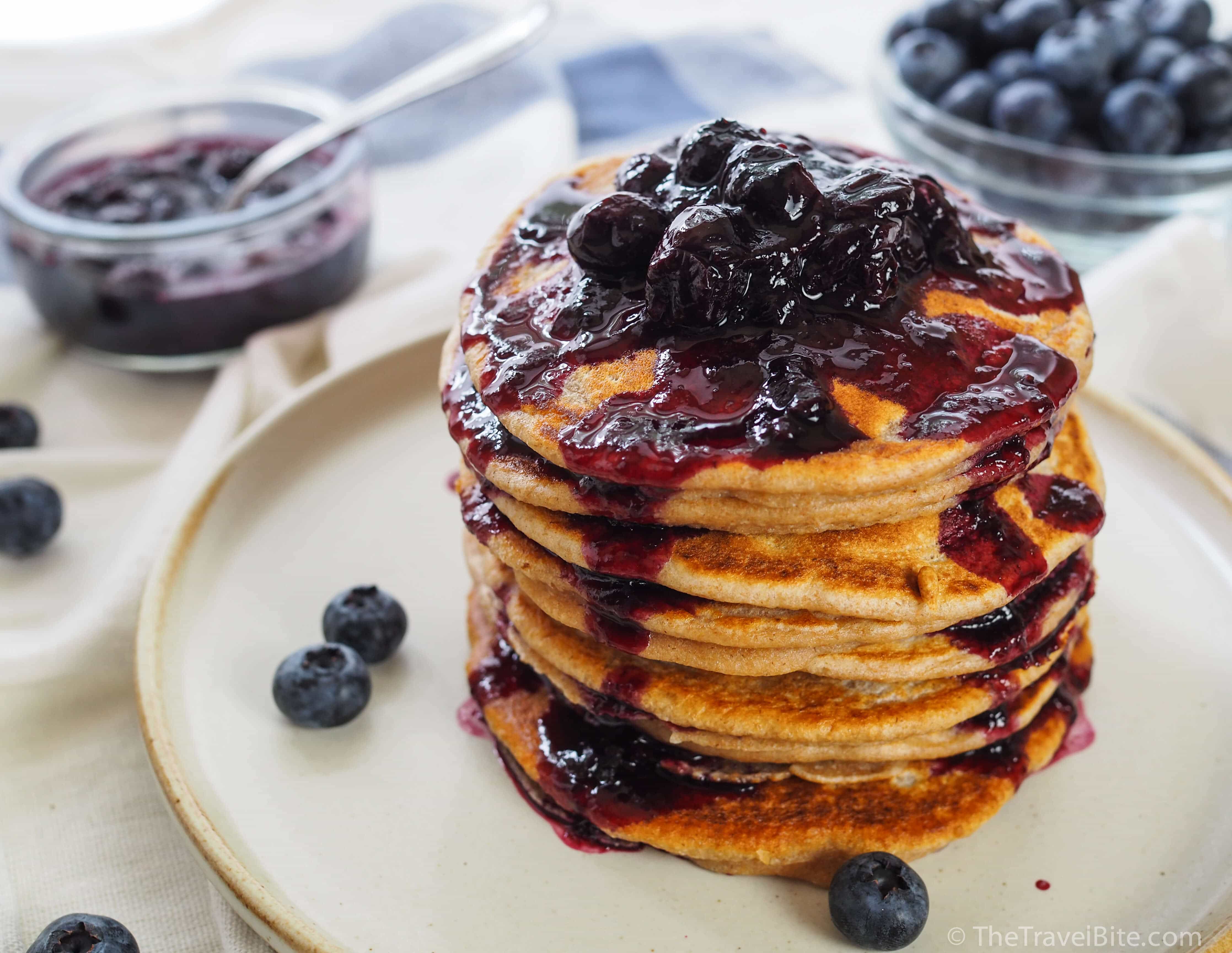 Barley Pancakes with Blueberry Sauce – The Travel Bite