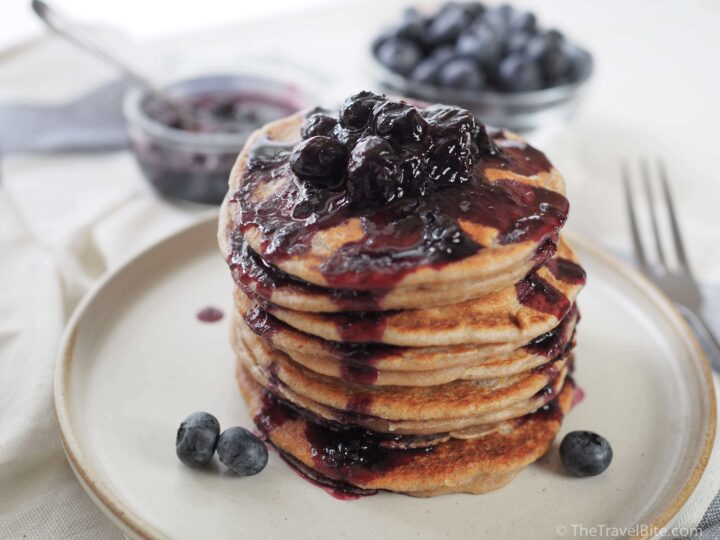 Barley Pancakes with Blueberry Sauce The Travel Bite