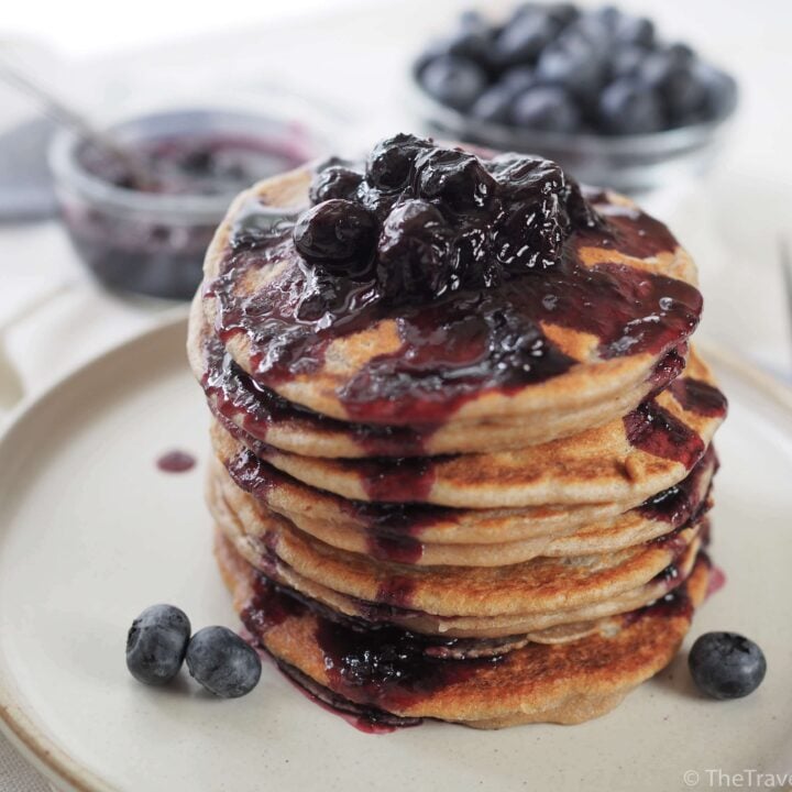 Barley Pancakes with Blueberry Sauce