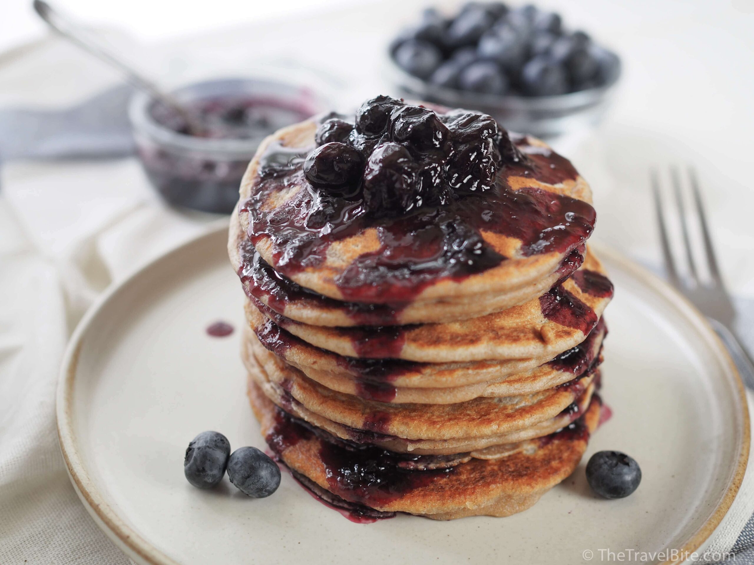Barley Pancakes with Blueberry Sauce The Travel Bite
