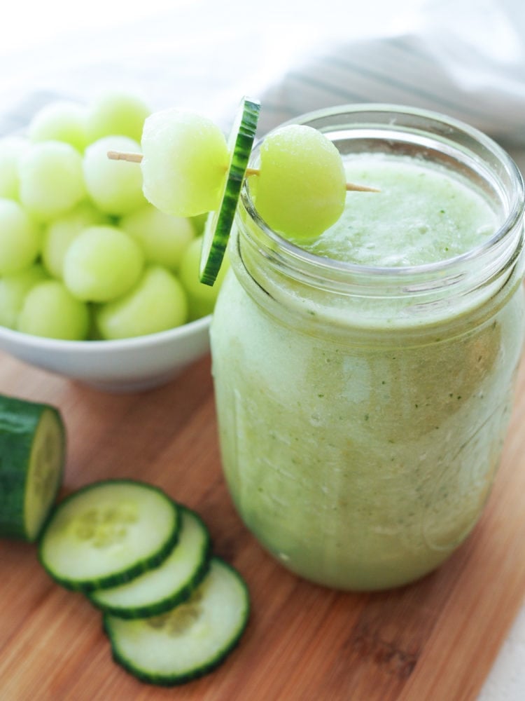 Close Up of Cucumber Smoothie