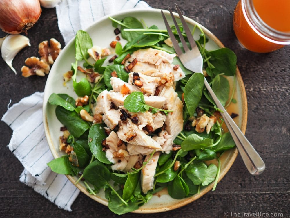 autumn salad apple cider chicken