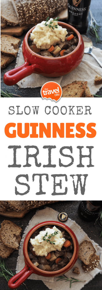 This Irish stew recipe is modified from a card I picked up at the Guinness Storehouse in Dublin during our guided food tour of Ireland. What I loved about their Guinness Beef Stew is the simplicity of the ingredients. While Irish stew is typically made in a dutch oven, it was easy to modify for a slow cooker in order to save some time in the kitchen. | thetravelbite.com | #Ireland #Stew #SlowCooker