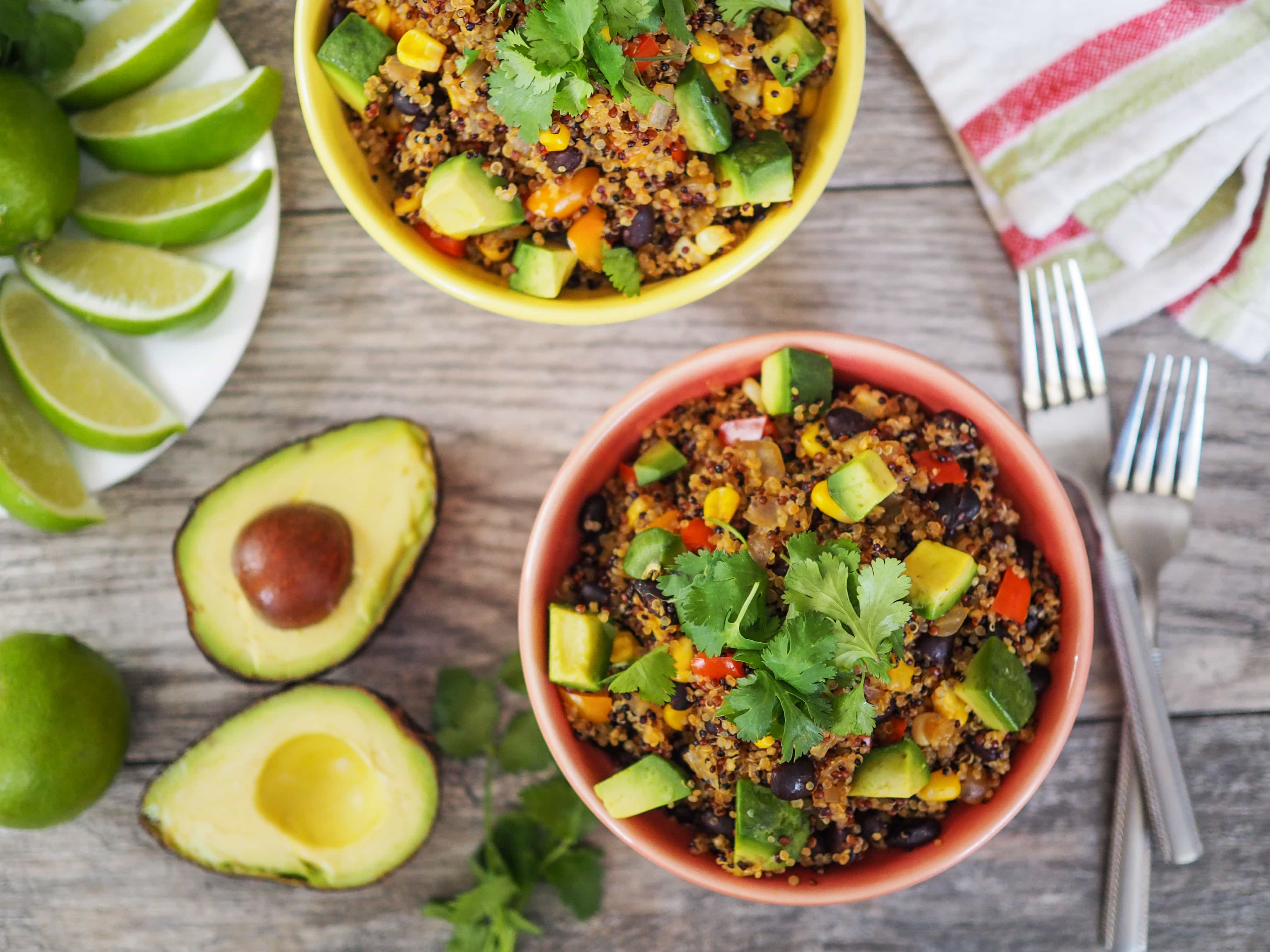 Quinoa & Black Bean Burrito Bowls The Travel Bite