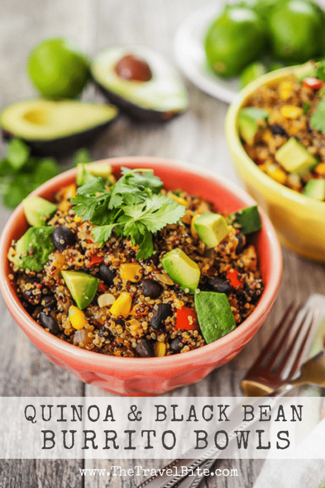 Quinoa & Black Bean Burrito Bowls – The Travel Bite