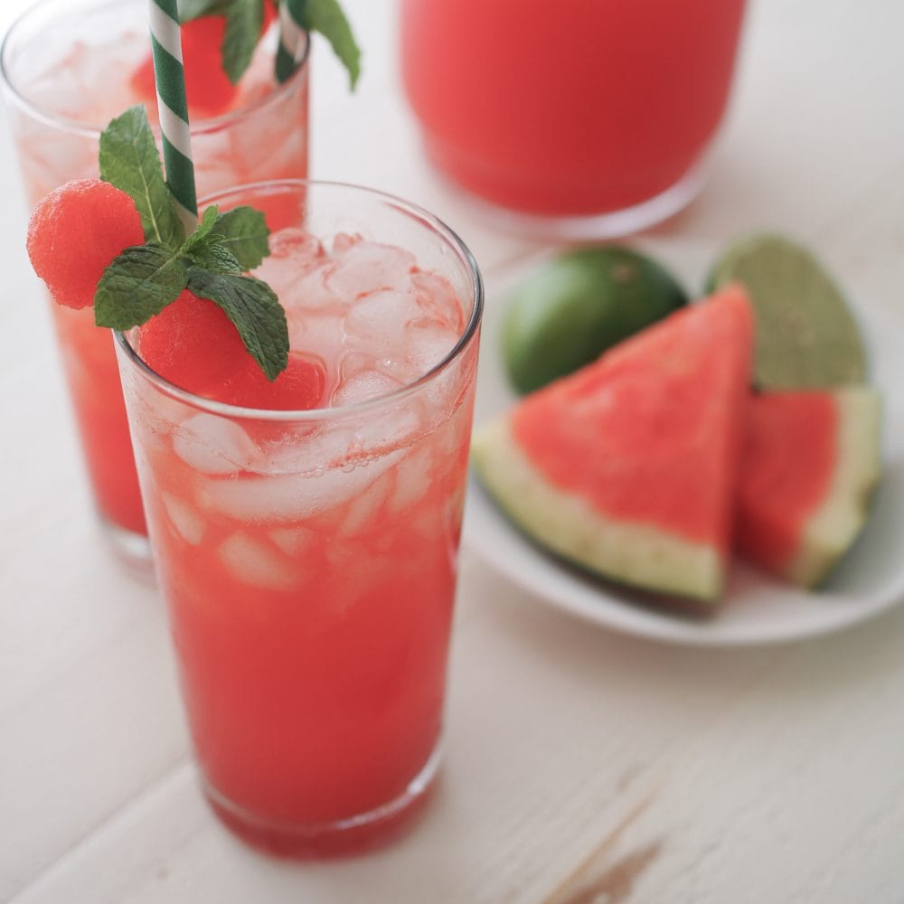 Watermelon Limeade With Sliced Watermelon