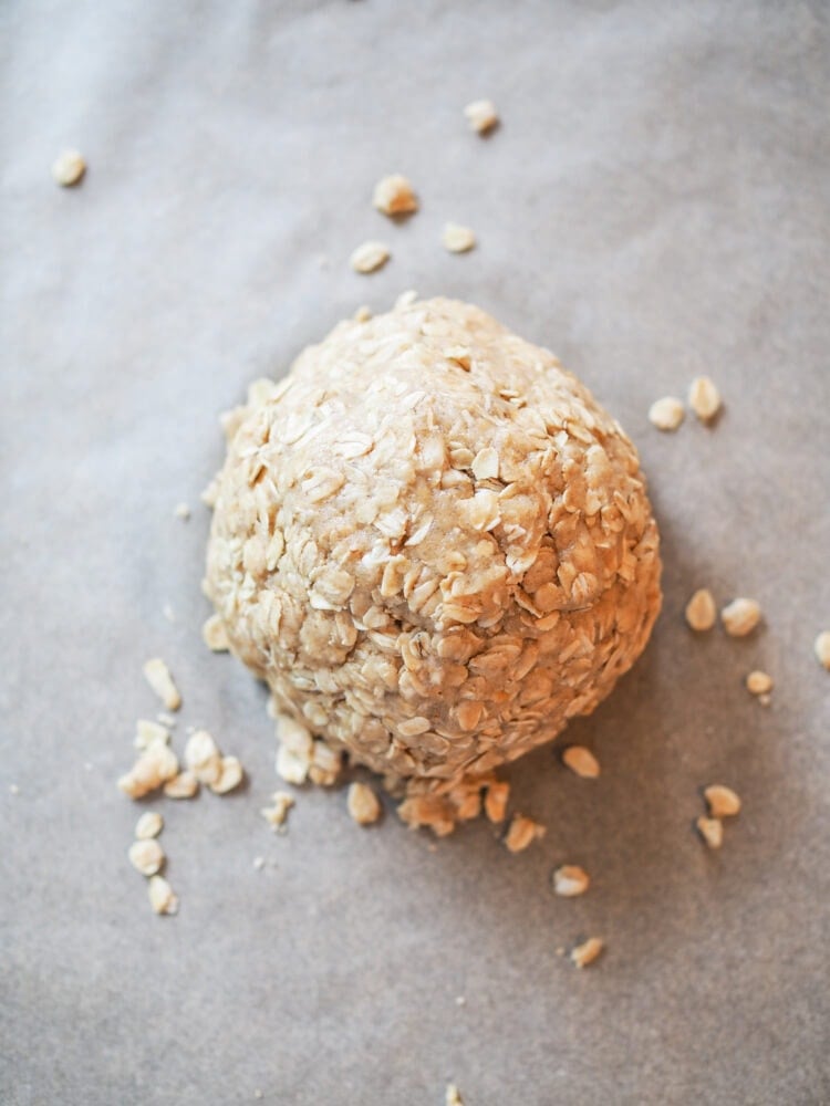 oatcakes dough rolled into large ball