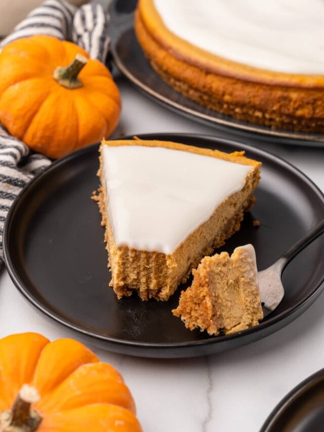 Pumpkin Cheesecake with Bourbon Cream