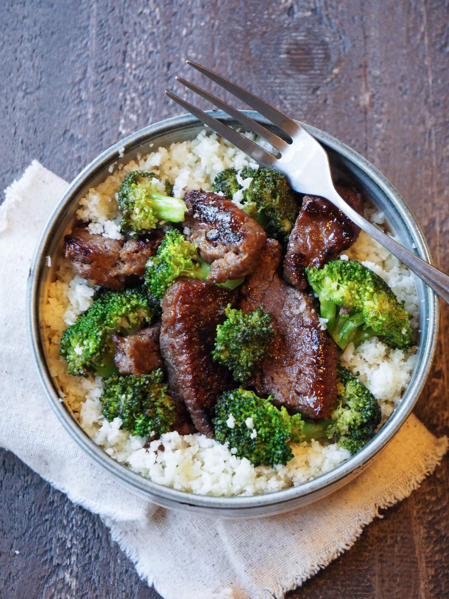 Beef And Broccoli With Cauliflower Rice