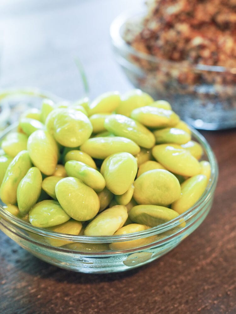 Bowl of lima beans.