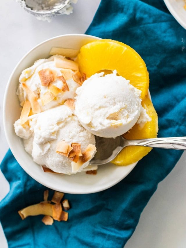 Coconut Ice Cream with Pineapples