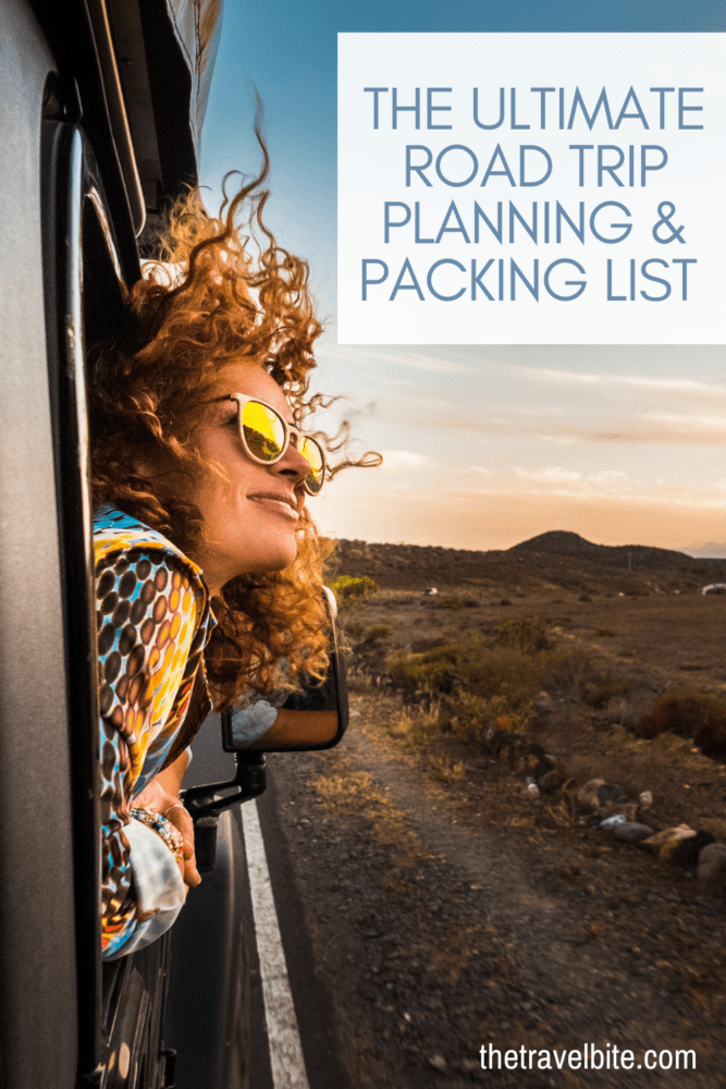 Image for Pinterest. Girl wearing sunglasses looking out of a car window with wind blowing her curly hair.