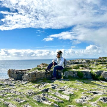 Overlooking the cliffs on the Aran Islands.