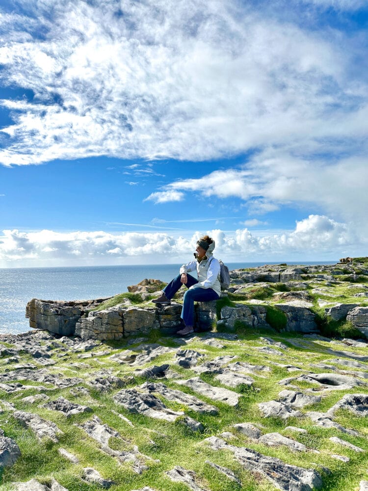 Overlooking the cliffs on the Aran Islands.