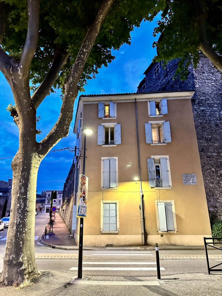 Tournon-sur-Rhône at night.