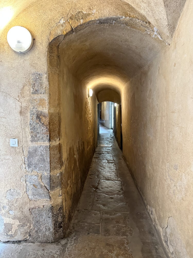Inside the "traboules," historic hidden passageways through buildings that help connect parallel streets.