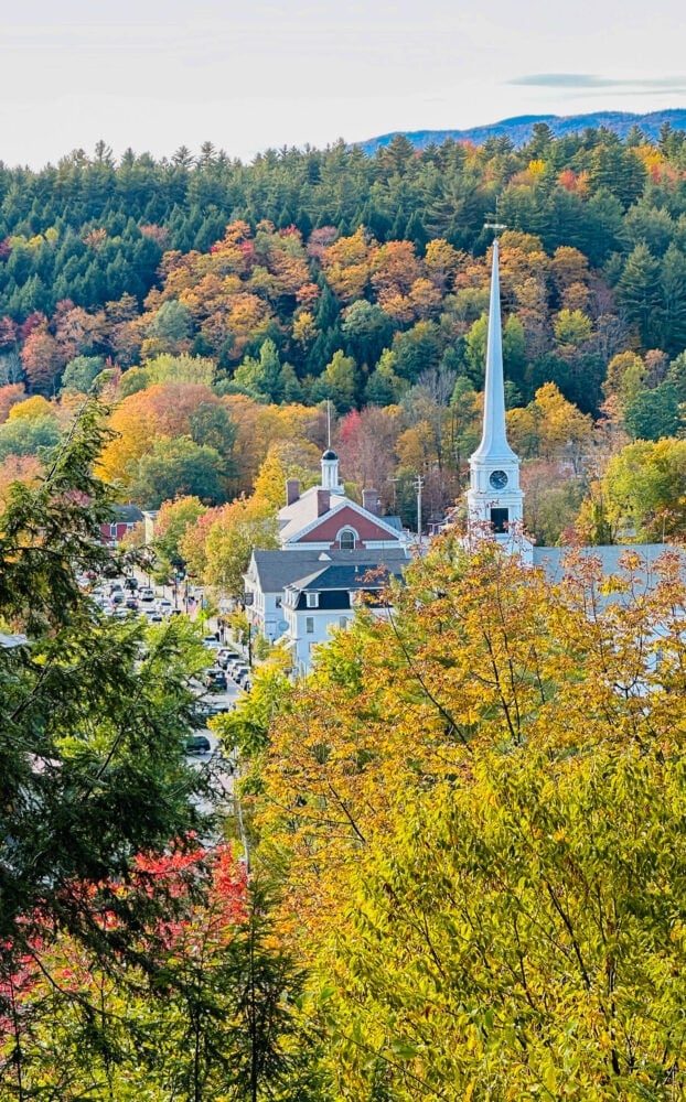 View of Stowe VT from sunset rock.