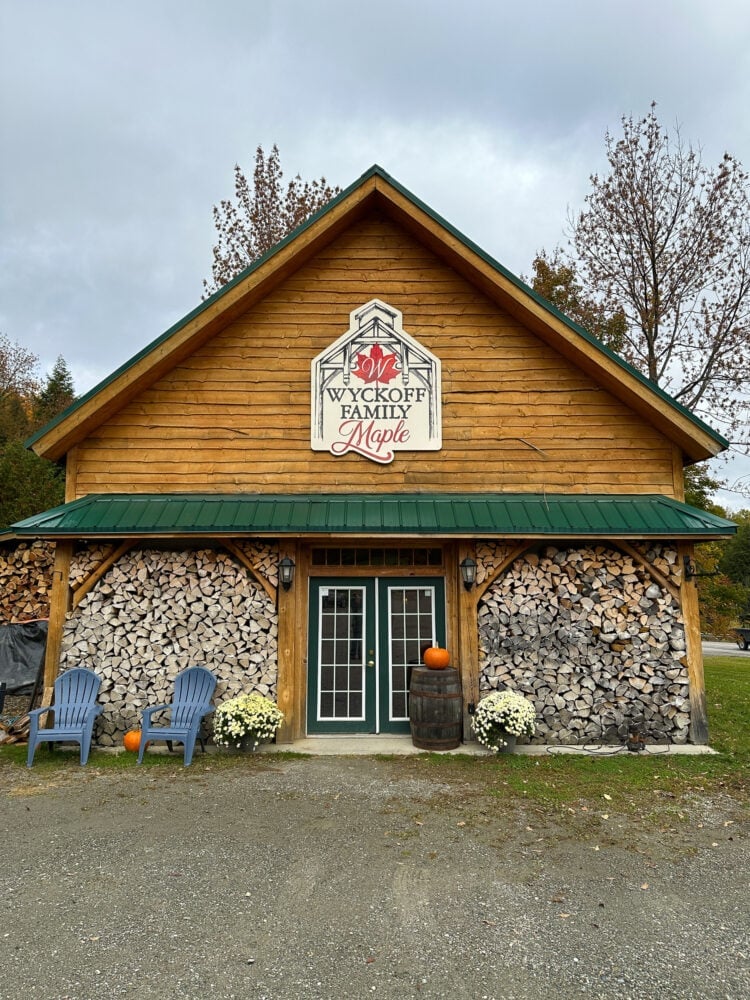 Front of Wyckoff family maple sugarhouse.