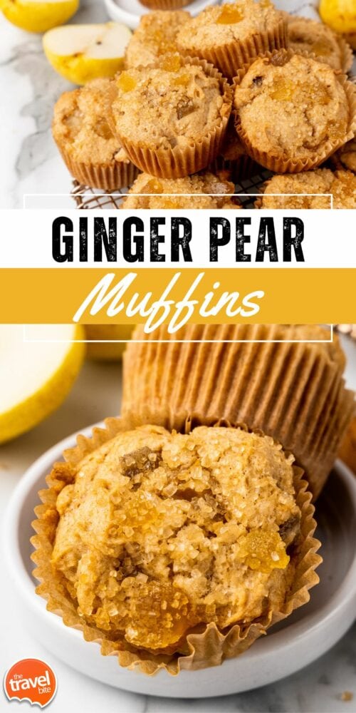 pinterst pin for ginger pear muffins