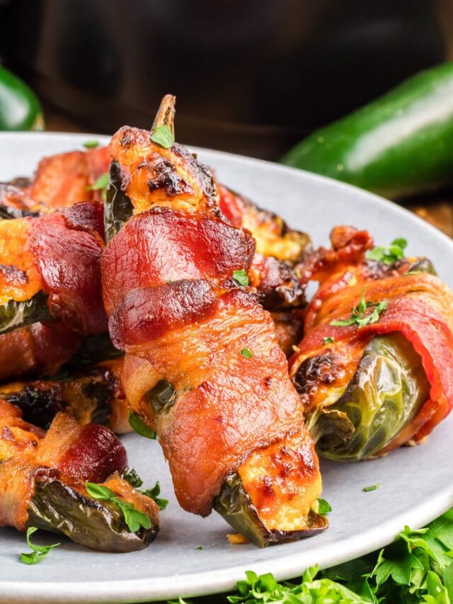 Bacon Wrapped Jalapeno Poppers in the Air Fryer