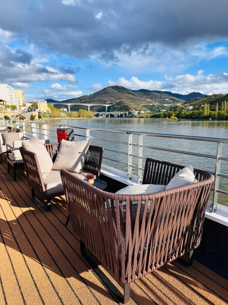 Sunny day on deck onboard Avalon Waterways river cruise.