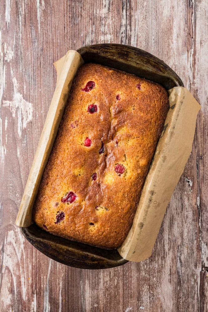 Fresh baked cranberry orange loaf