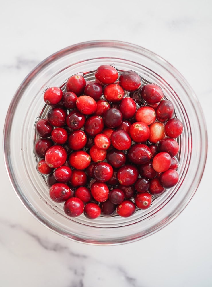 A bowl of cranberries