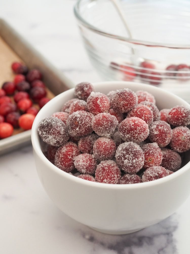 cranberries coated in sugar