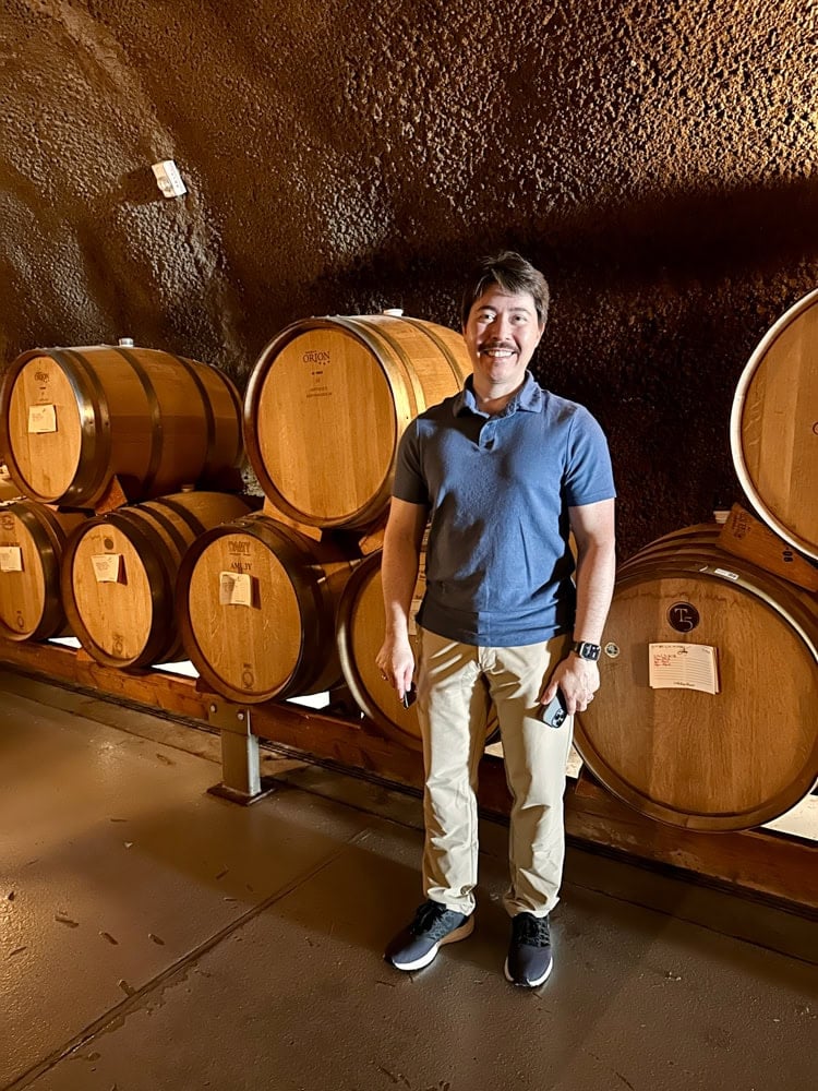 Pete in wine cave