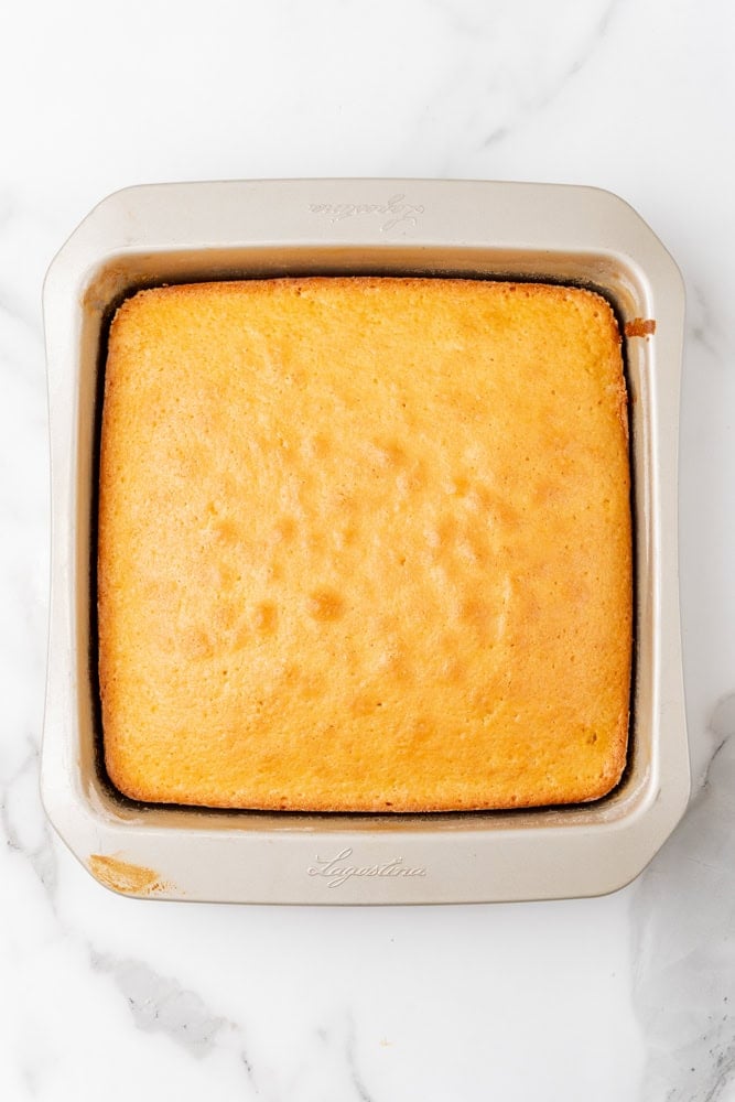 baked square cake