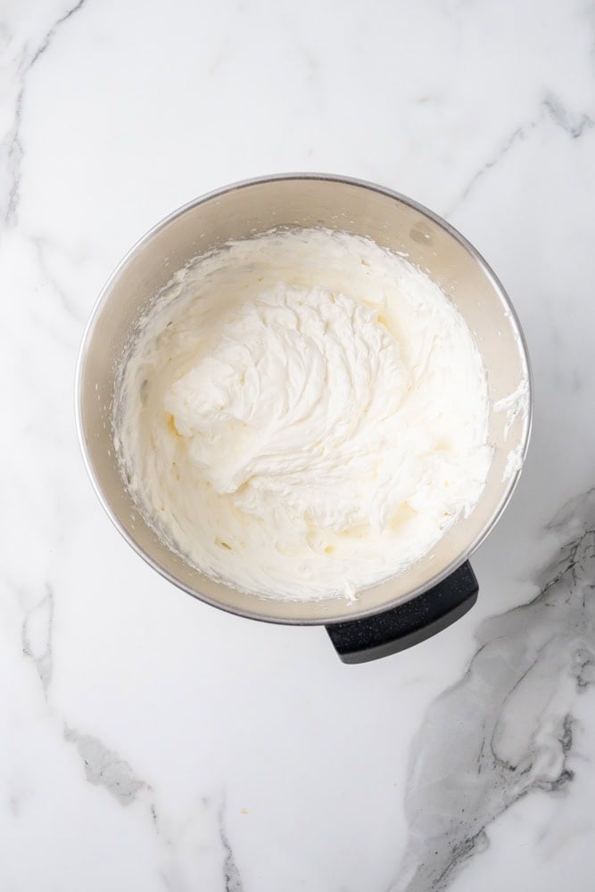 whipped cream in a bowl