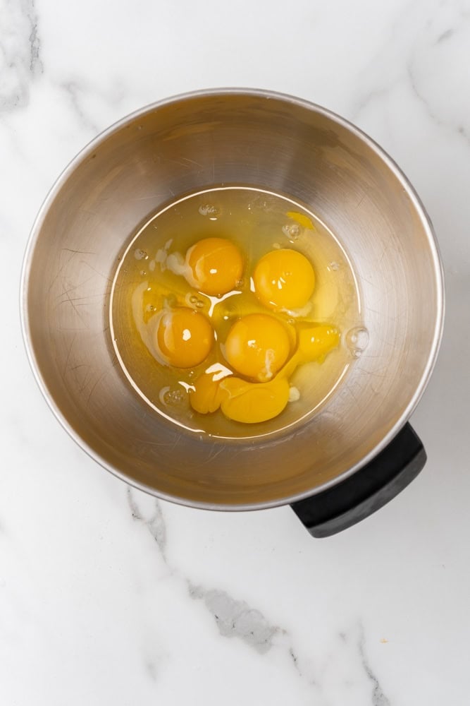 eggs in bowl before beating