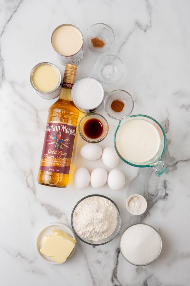 ingredients to make Coquito Tres Leches Cake