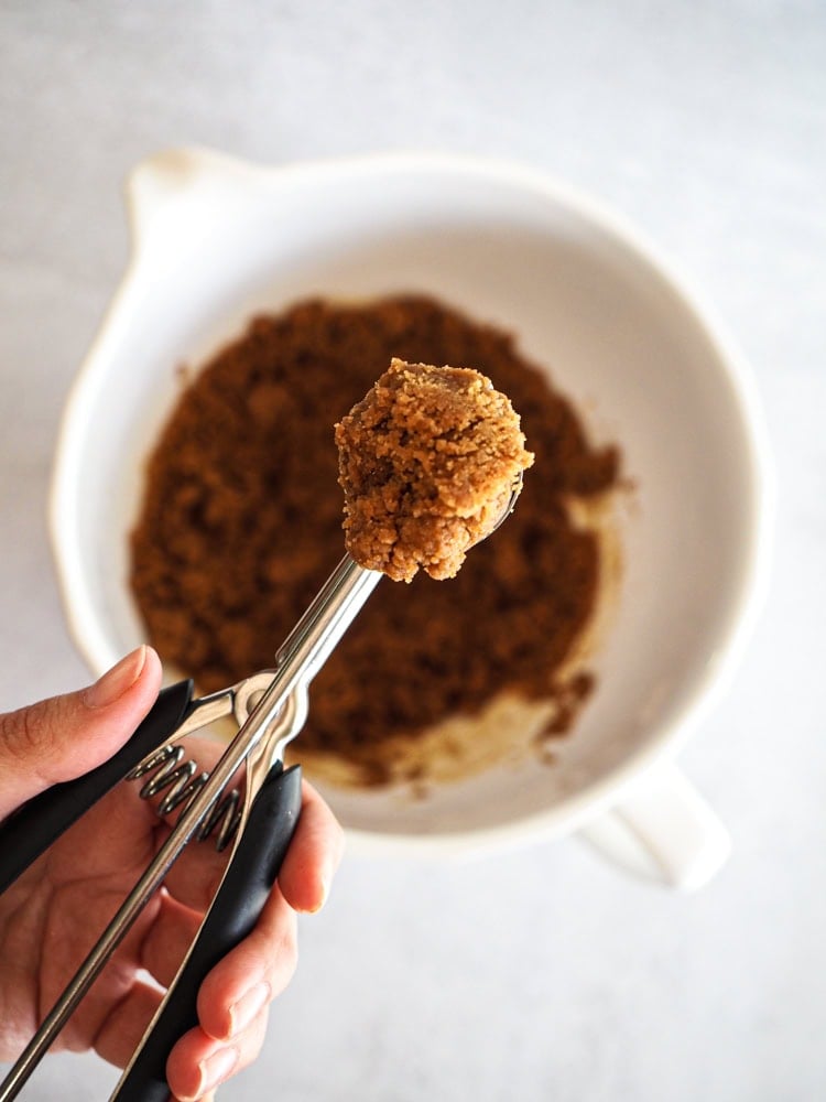 cookie scoop with dough