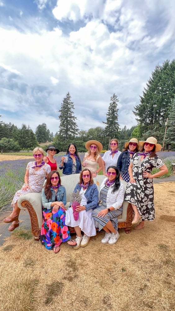 Boxed picnic lunch in the lavender fields at Sip + Savor Summer Camp"