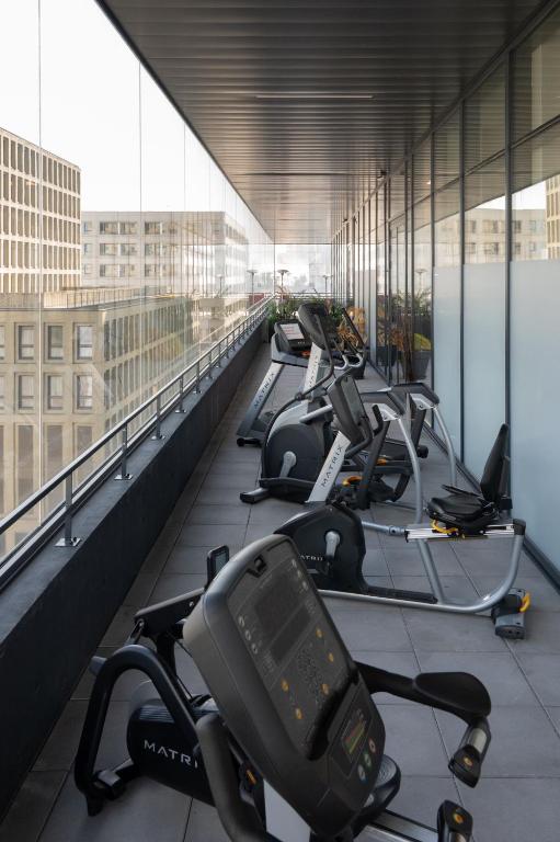 Fitness center on balcony